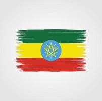 Flag of Ethiopia with brush style vector