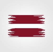 bandera de letonia con diseño de estilo de pincel de acuarela vector