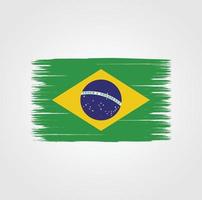 Flag of Brazil with brush style vector