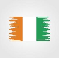 Cote Dlvoire Flag With Watercolor Brush style design vector