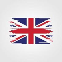 United Kingdom Flag With Watercolor Brush style design vector
