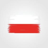 bandera de polonia con estilo de pincel vector