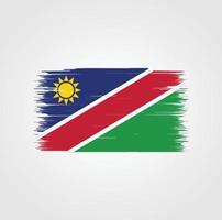 bandera de namibia con estilo de pincel vector