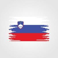 Slovenia Flag With Watercolor Brush style design vector