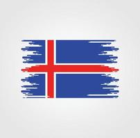 Iceland Flag With Watercolor Brush style design vector