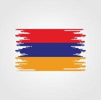 bandera de armenia con diseño de estilo de pincel de acuarela vector