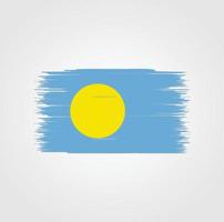 Palau Flag with brush style vector