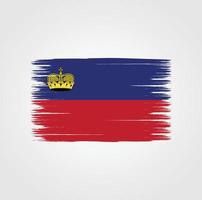 Flag of Liechtenstein with brush style vector