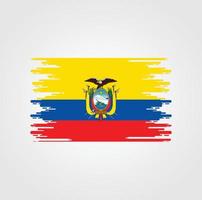 Ecuador Flag With Watercolor Brush style design vector