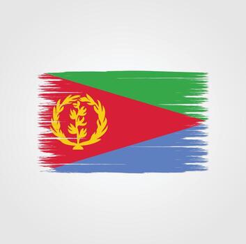 Flag of Eritrea with brush style vector