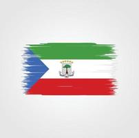 Equatorial Guinea Flag with brush style vector