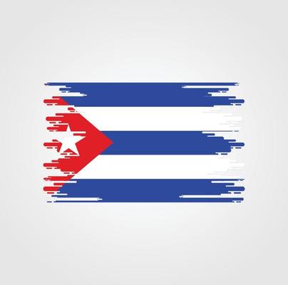 Cuba Flag With Watercolor Brush style design