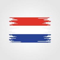 Netherlands Flag With Watercolor Brush style design vector