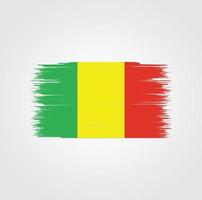 Mali Flag with brush style vector