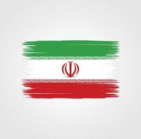 Flag of Iran with brush style vector