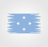 Micronesia Flag With Watercolor Brush style design vector