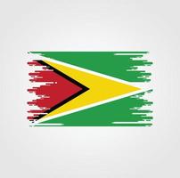 Guyana Flag With Watercolor Brush style design vector