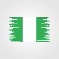 bandera de nigeria con diseño de estilo de pincel de acuarela vector