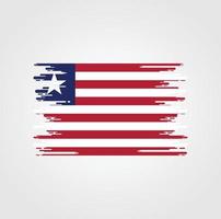 Liberia Flag With Watercolor Brush style design vector