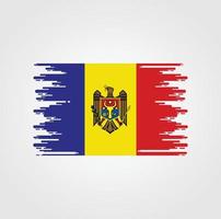 bandera de moldavia con diseño de estilo de pincel de acuarela vector
