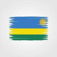 Flag of Rwanda with brush style vector