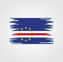 bandera de cabo verde con diseño de estilo de pincel de acuarela vector