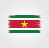 Suriname Flag with brush style vector