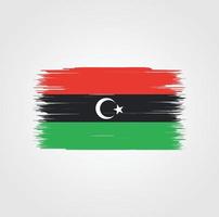 bandera de libia con estilo de pincel vector