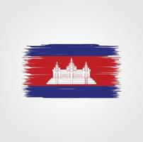 bandera de camboya con estilo de pincel vector