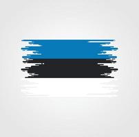 Estonia Flag With Watercolor Brush style design vector