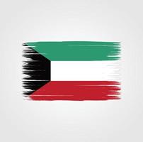 Flag of Kuwait with brush style vector