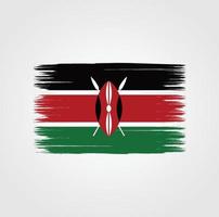 Flag of Kenya with brush style vector