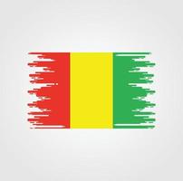 bandera de guinea con diseño de estilo de pincel de acuarela vector