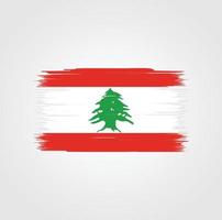 bandera de líbano con estilo de pincel vector