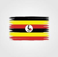 bandera de uganda con estilo pincel vector