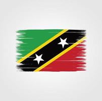 Flag of Saint Kitts and Nevis with brush style vector