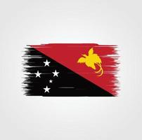 Papua New Guinea Flag with brush style vector