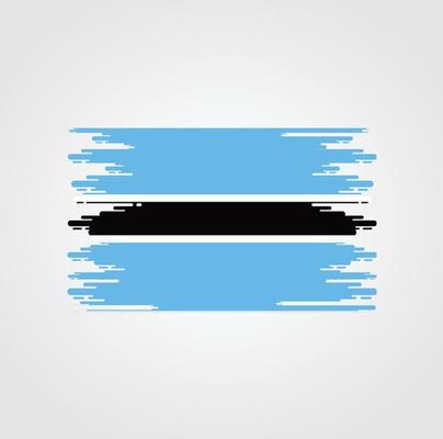 Botswana Flag With Watercolor Brush style design