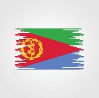 bandera de eritrea con diseño de estilo de pincel de acuarela vector