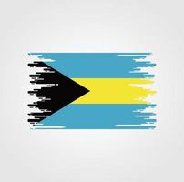 bandera de bahamas con diseño de estilo de pincel de acuarela vector