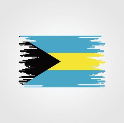 Bahamas Flag With Watercolor Brush style design