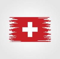 bandera suiza con diseño de estilo de pincel de acuarela vector