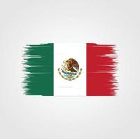 Mexico Flag with brush style vector