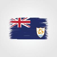 Anguilla Flag with brush style vector