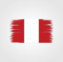 Peru Flag with brush style vector