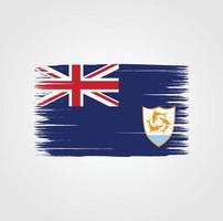 Flag of Anguilla with brush style vector