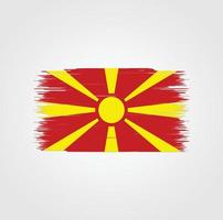 bandera de macedonia del norte con estilo de pincel vector