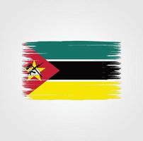 bandera de mozambique con estilo de pincel vector