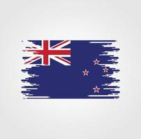 New Zealand Flag With Watercolor Brush style design vector