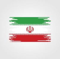 Iran Flag With Watercolor Brush style design vector